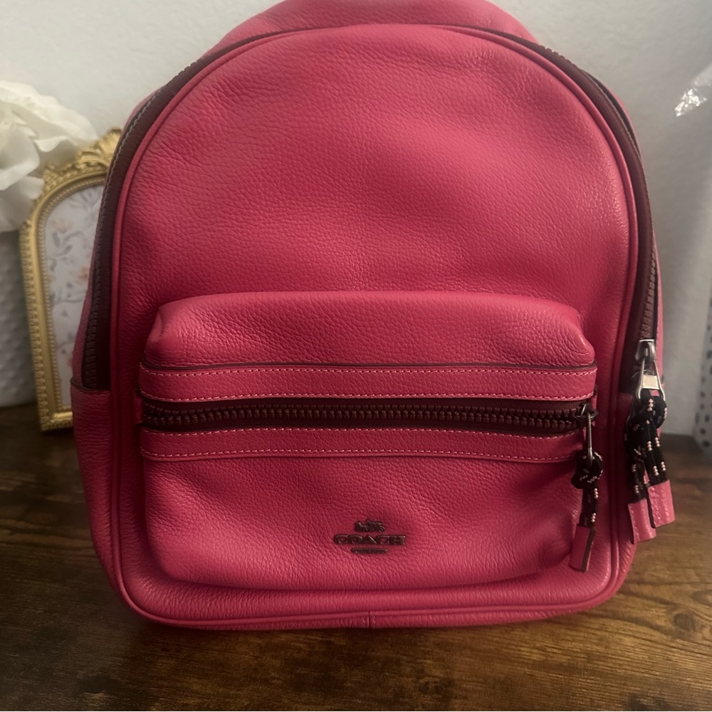 Coach Leather Backpack – Pink Peony